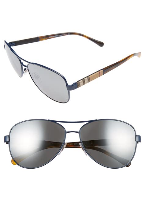 burberry 57mm mirrored aviator sunglasses|Burberry 59mm aviator sunglasses.